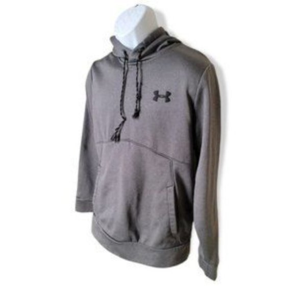 Under Armour Men's Grey Polyester Long Sleeve Pullover Front Logo Hoodie Size S - Picture 5 of 5